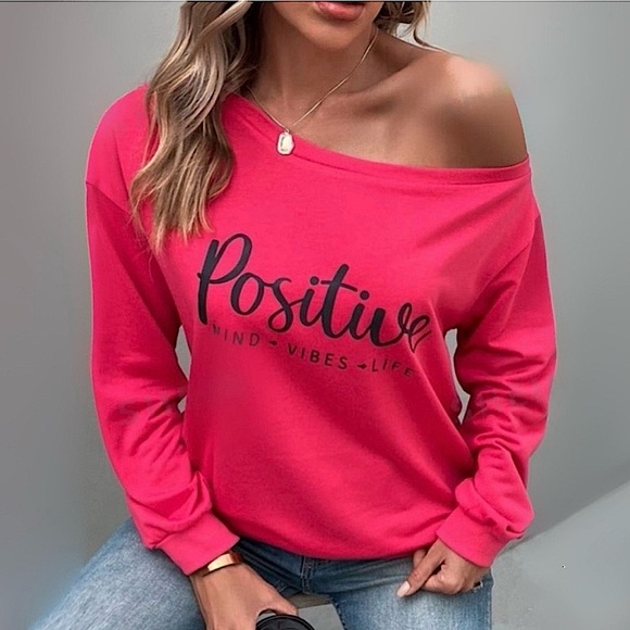 POSITIVE VIBES Drop Shoulder Sweatshirt. - Picture 4 of 16